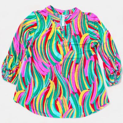 Pink Abstract Lizzy Top sold by ZZs