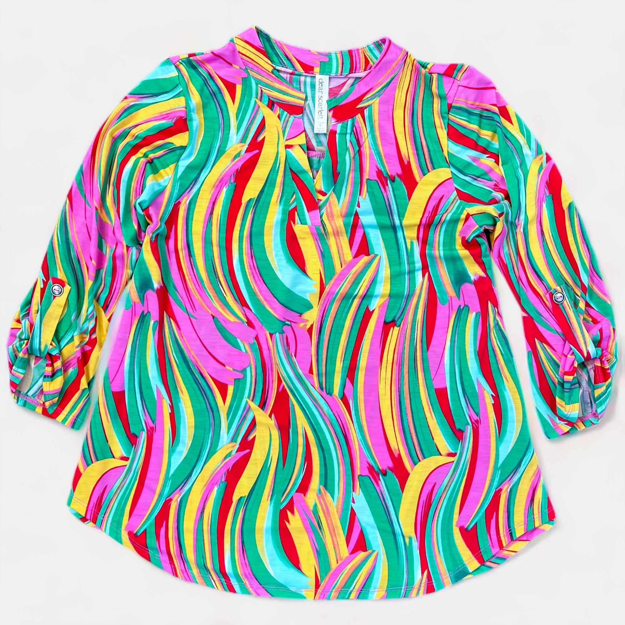 Pink Abstract Lizzy Top sold by ZZs