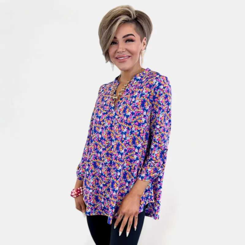 Blue Multi Lizzy Top sold by ZZs