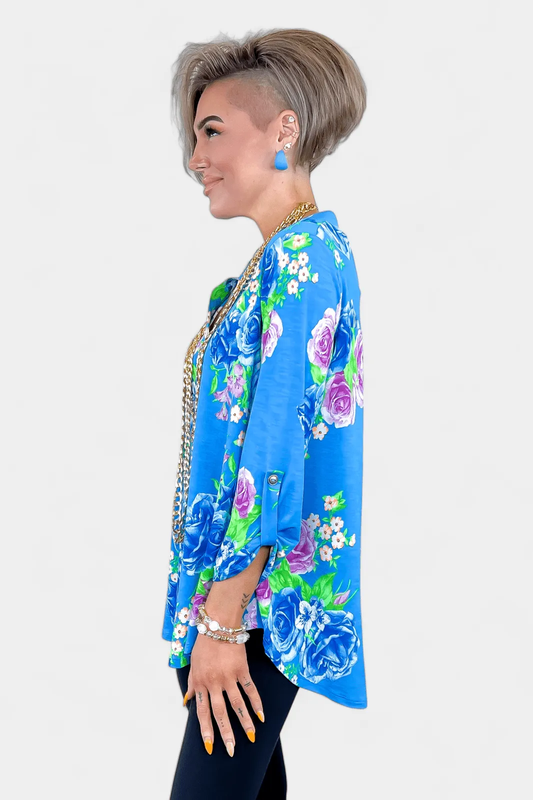 Blue Floral Lizzy Top sold by ZZs product image thumbnail 4