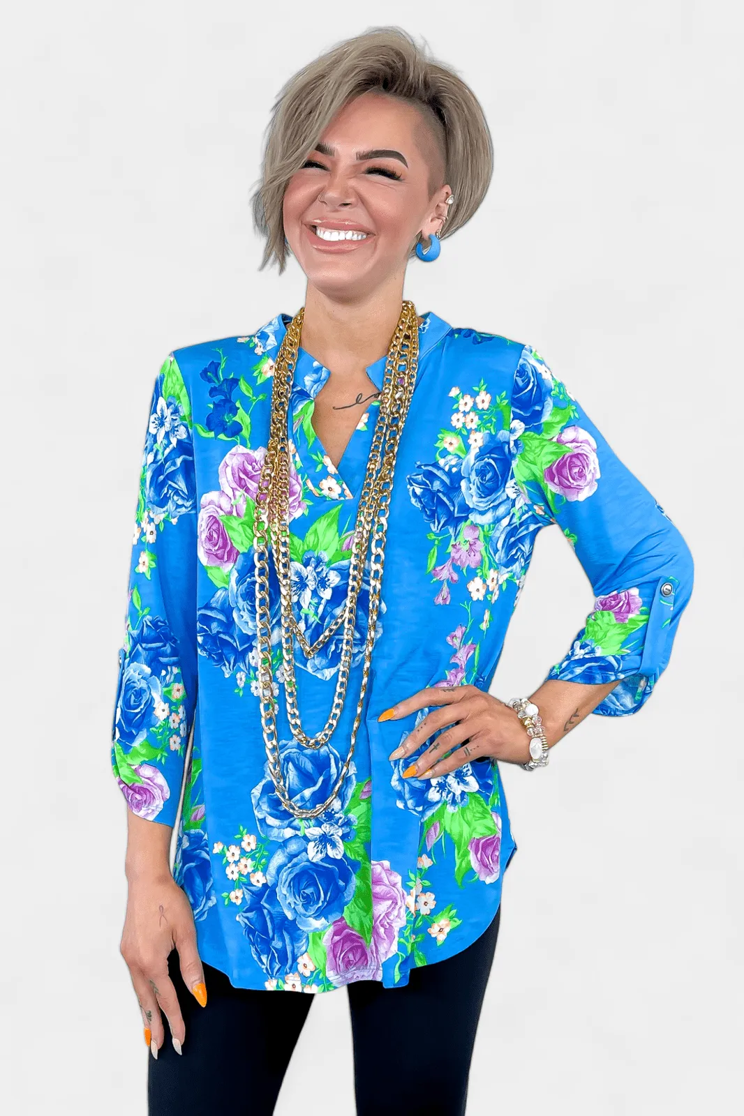 Blue Floral Lizzy Top sold by ZZs product image thumbnail 3