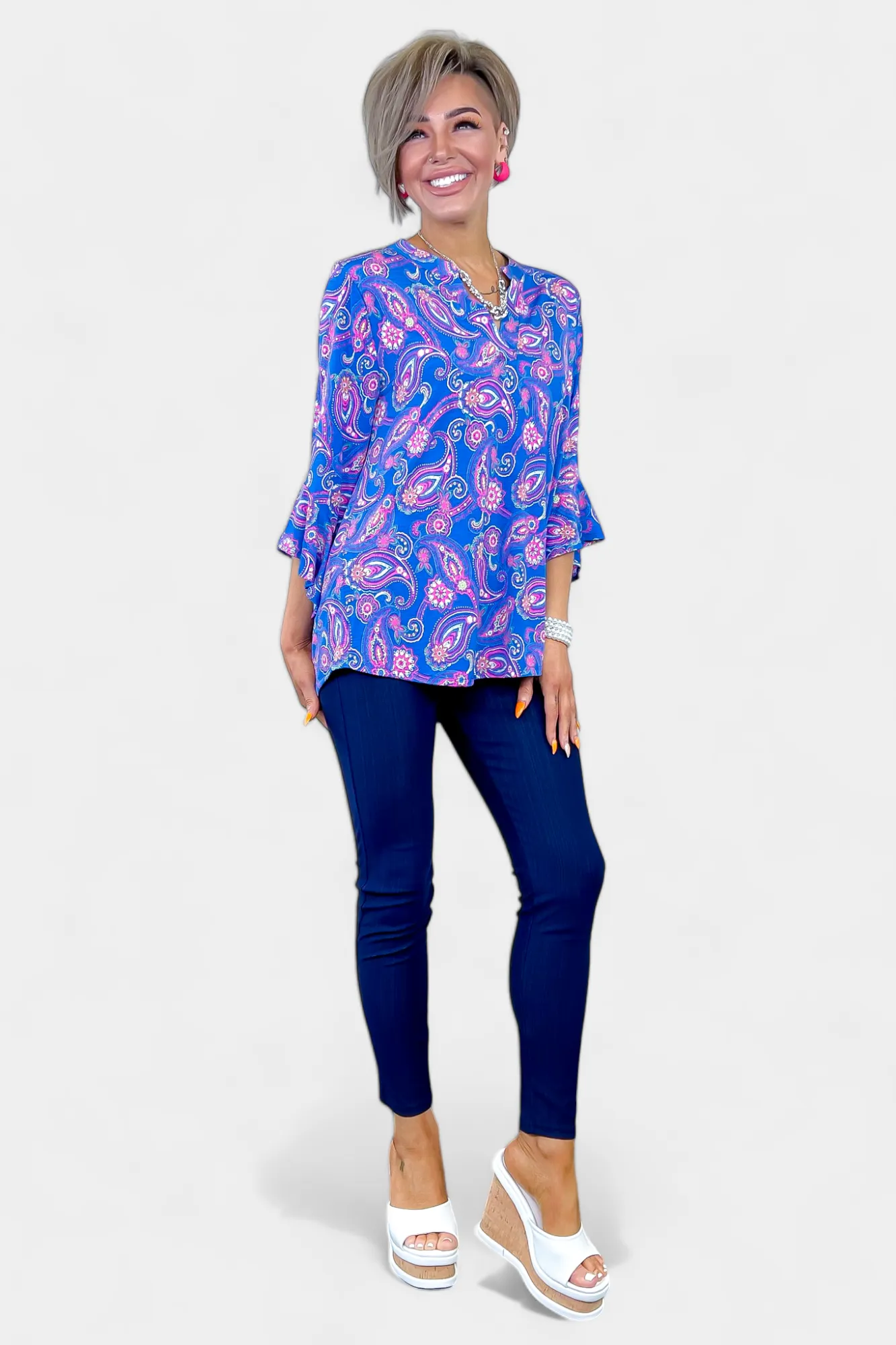 Royal Paisley Faith Bell Sleeve Top sold by ZZs product image thumbnail 5