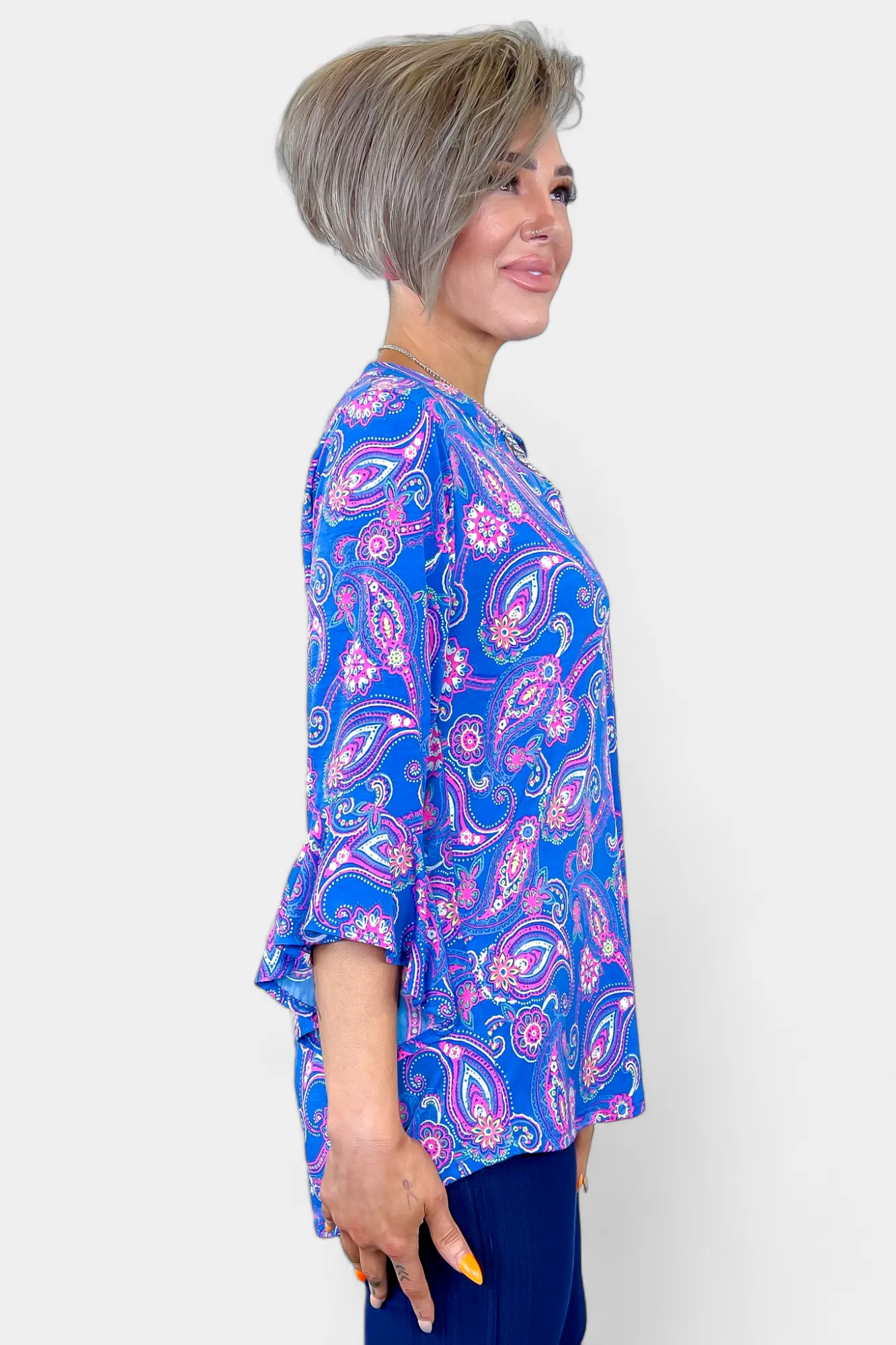 Royal Paisley Faith Bell Sleeve Top sold by ZZs product image thumbnail 4