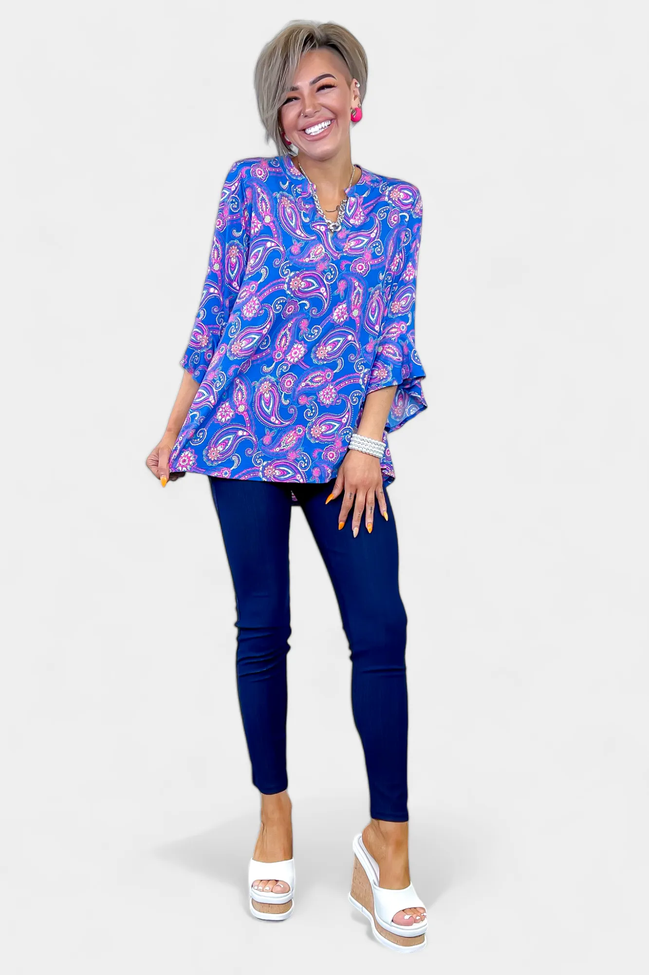 Royal Paisley Faith Bell Sleeve Top sold by ZZs product image thumbnail 3
