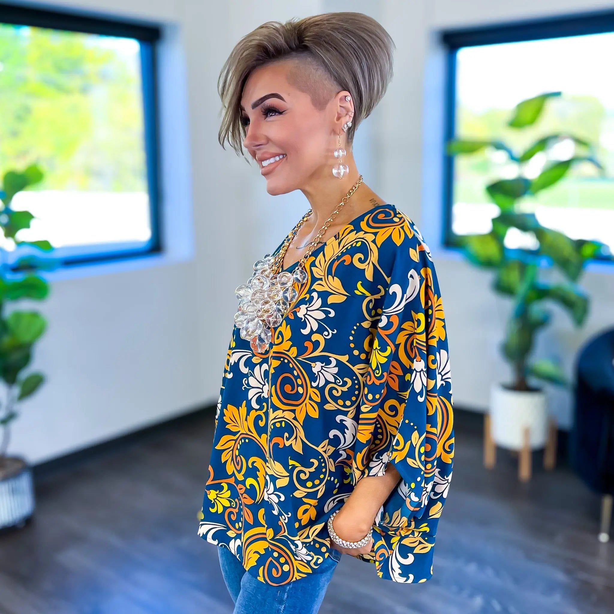 Teal Damask Top sold by ZZs product image thumbnail 3