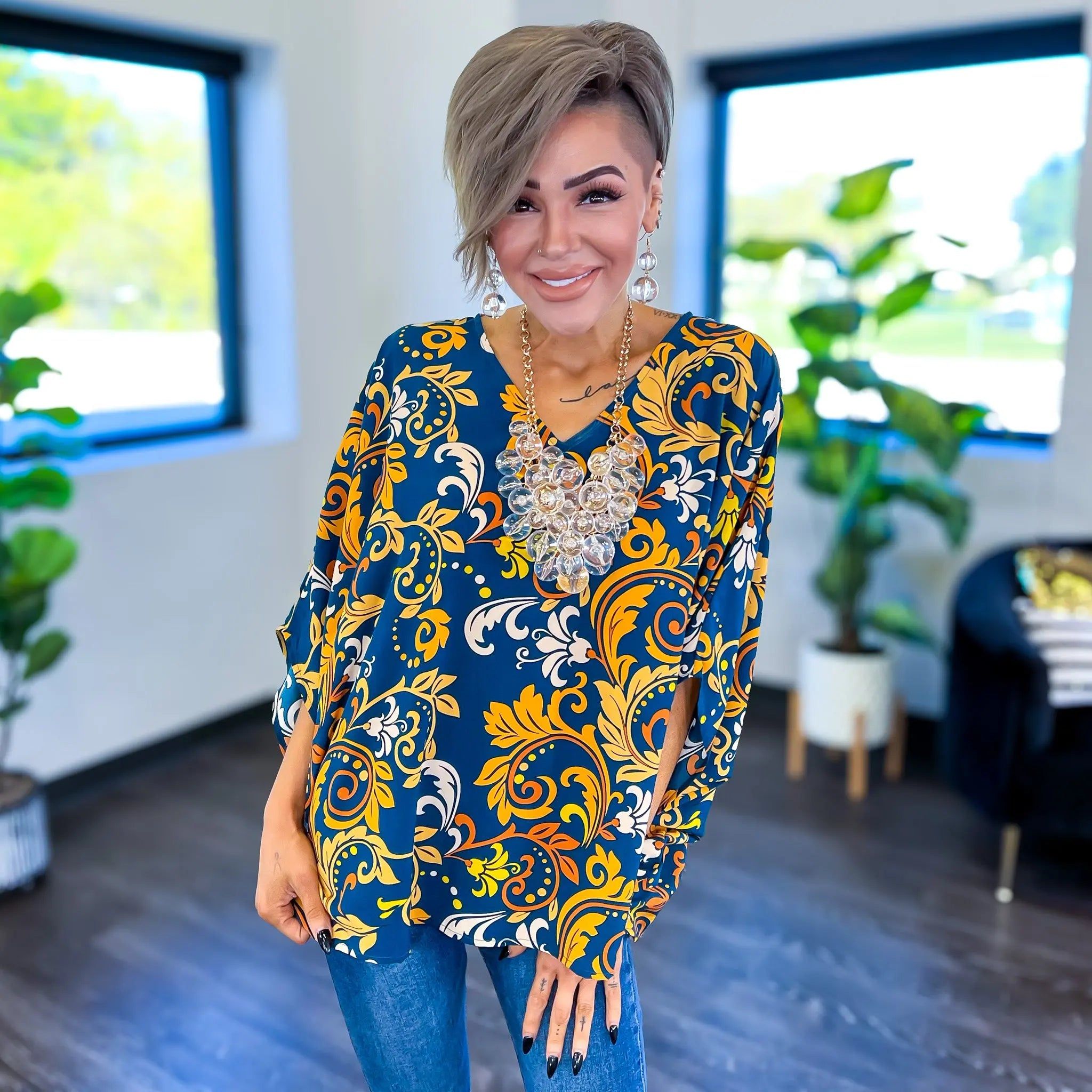 Teal Damask Top sold by ZZs product image thumbnail 2