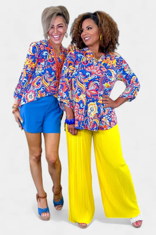 Royal Paisley Lizzy Top sold by ZZs