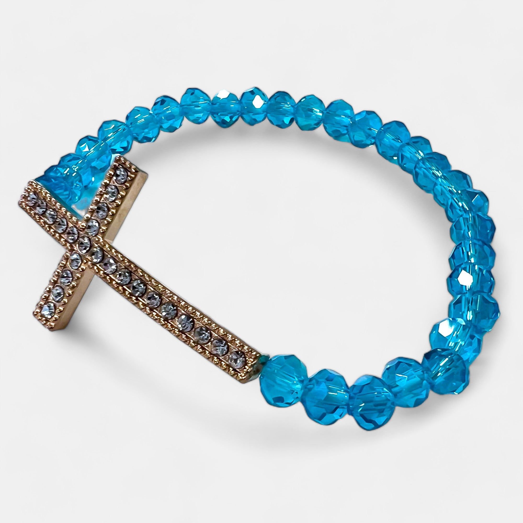 Turquoise Simple Cross Stretch Bracelet sold by ZZs
