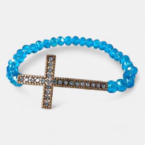 Turquoise Simple Cross Stretch Bracelet sold by ZZs