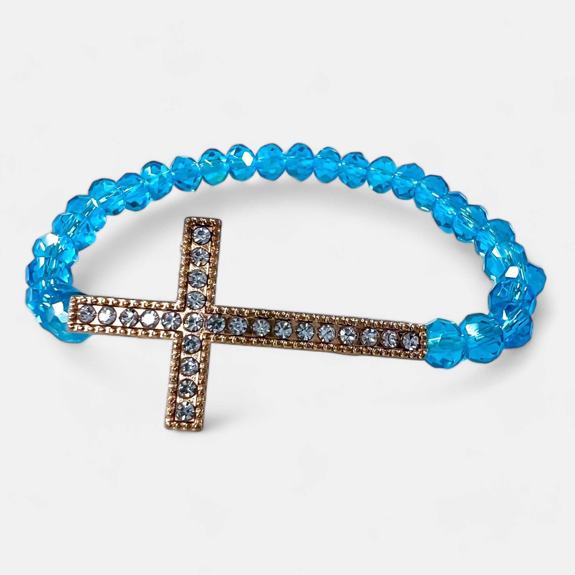 Turquoise Simple Cross Stretch Bracelet sold by ZZs product image thumbnail 3