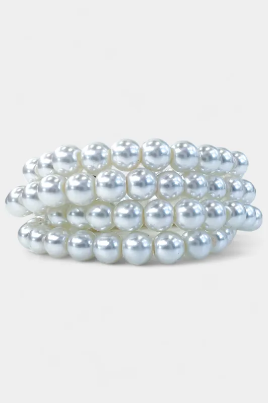 Cream Pearl Stretch Bracelets sold by ZZs