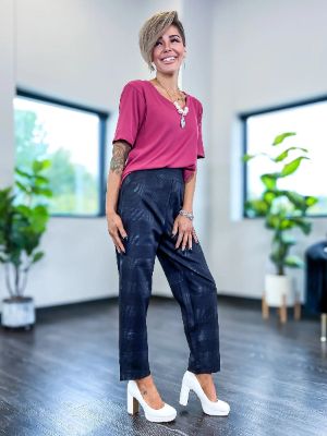 Grey Plaid Pull On Pants sold by ZZs