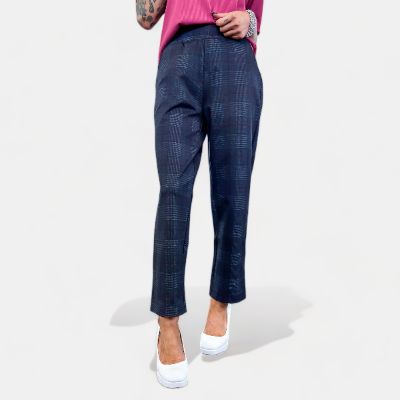 Grey Plaid Pull On Pants [NO RETURNS] sold by ZZs