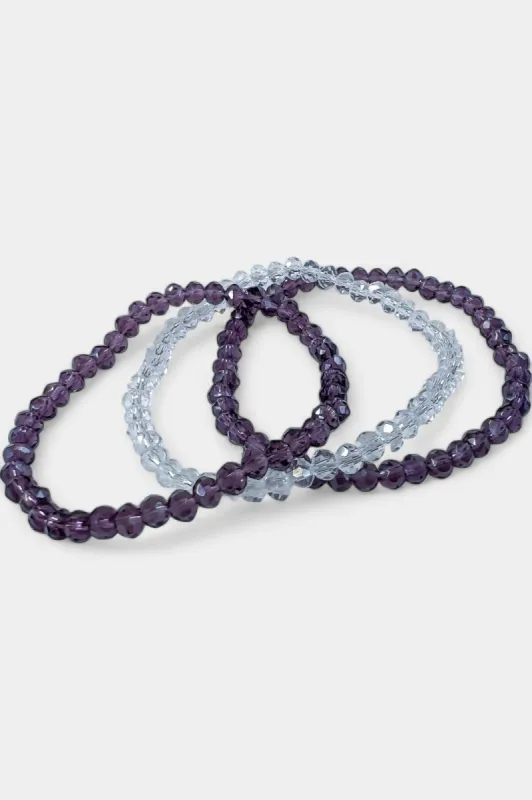 Purple Faceted Beaded Stretch Bracelets sold by ZZs