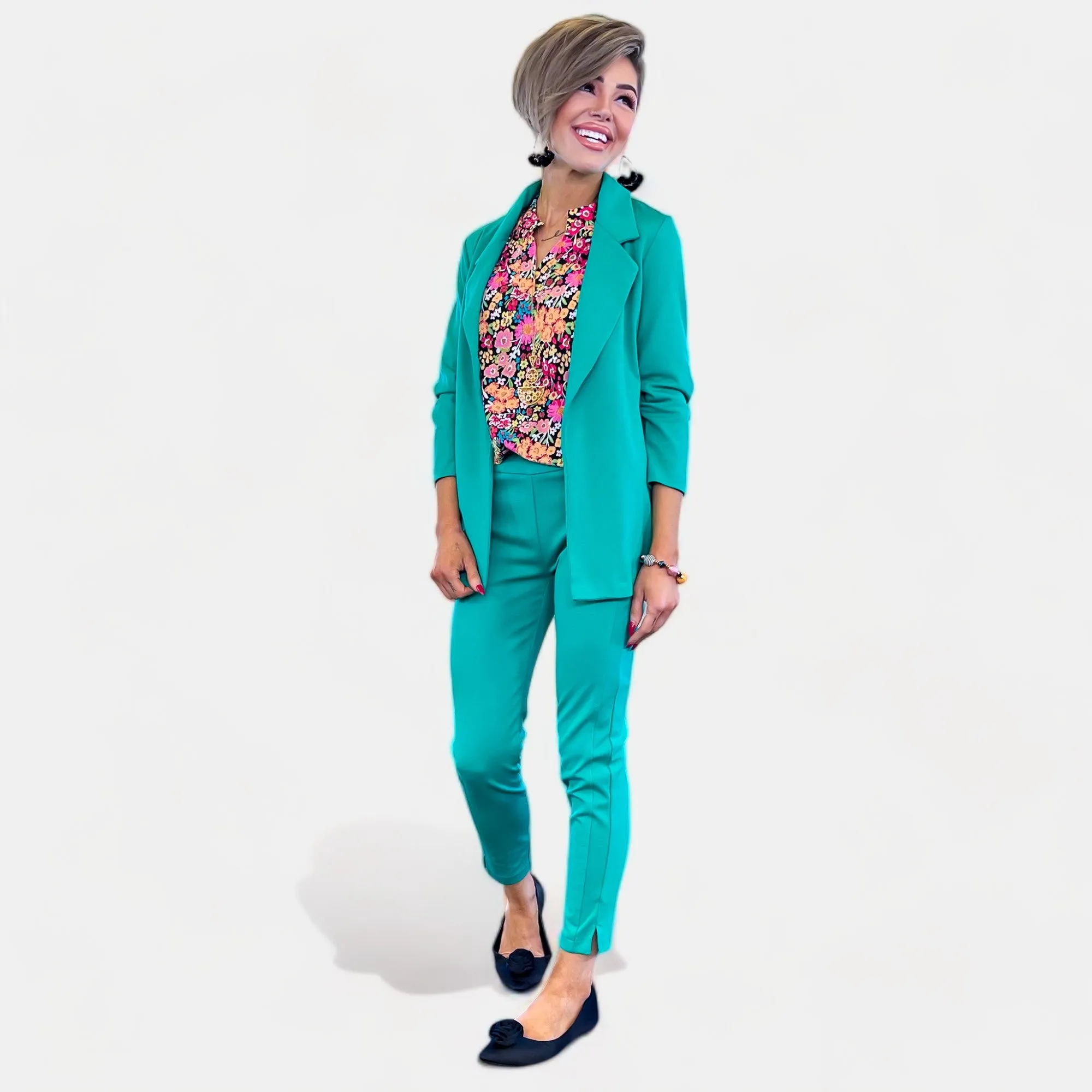 Green High Waisted Skinny Crop Pants sold by ZZs product image thumbnail 2