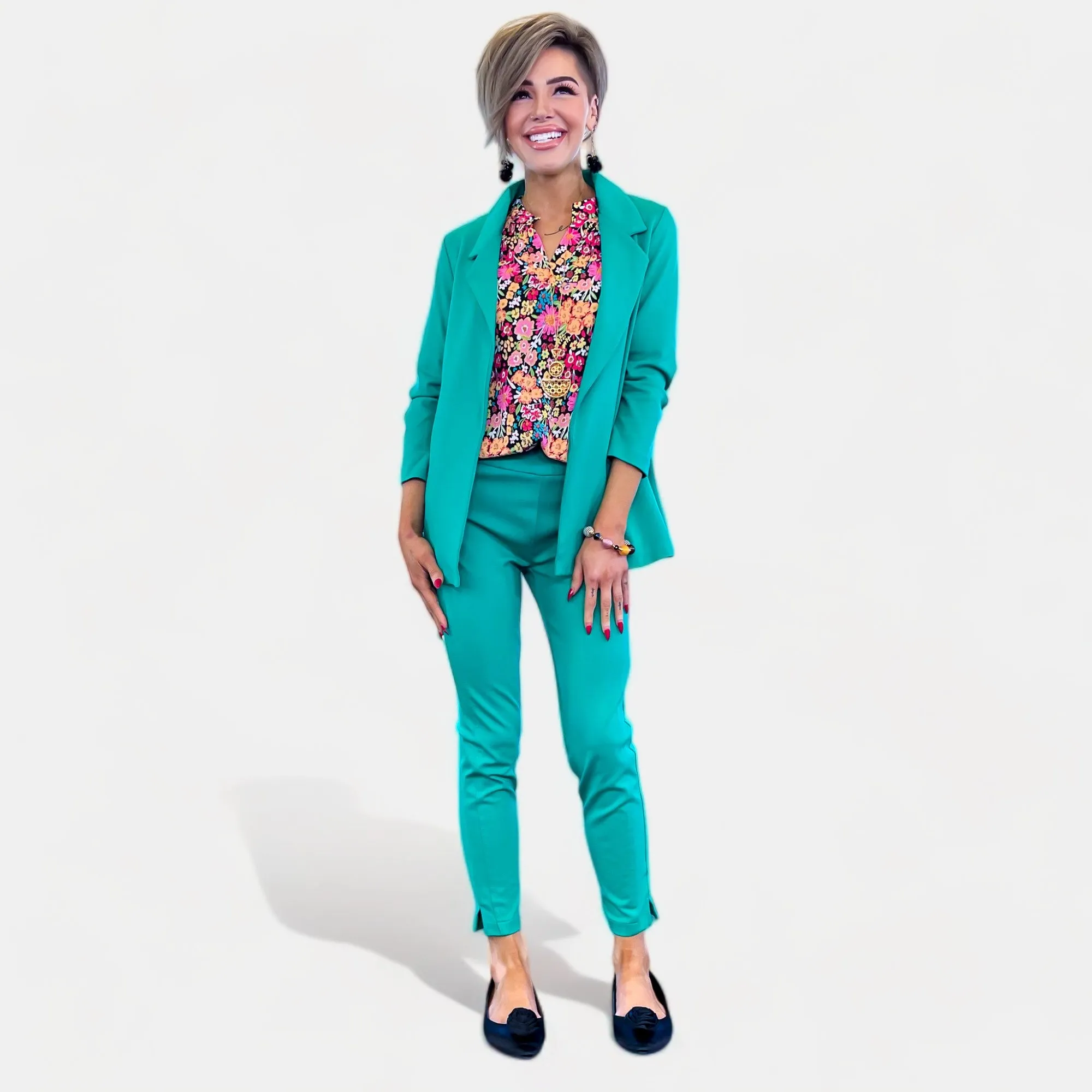 Green High Waisted Skinny Crop Pants sold by ZZs product image thumbnail 5