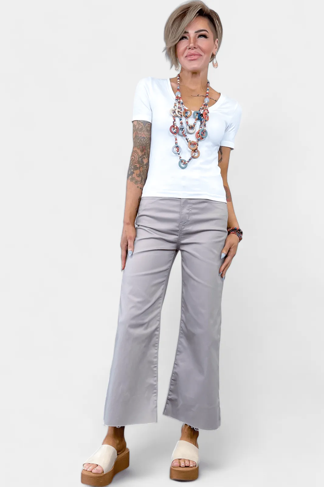 Mocha Flare Cropped Denim Pant sold by ZZs product image thumbnail 2
