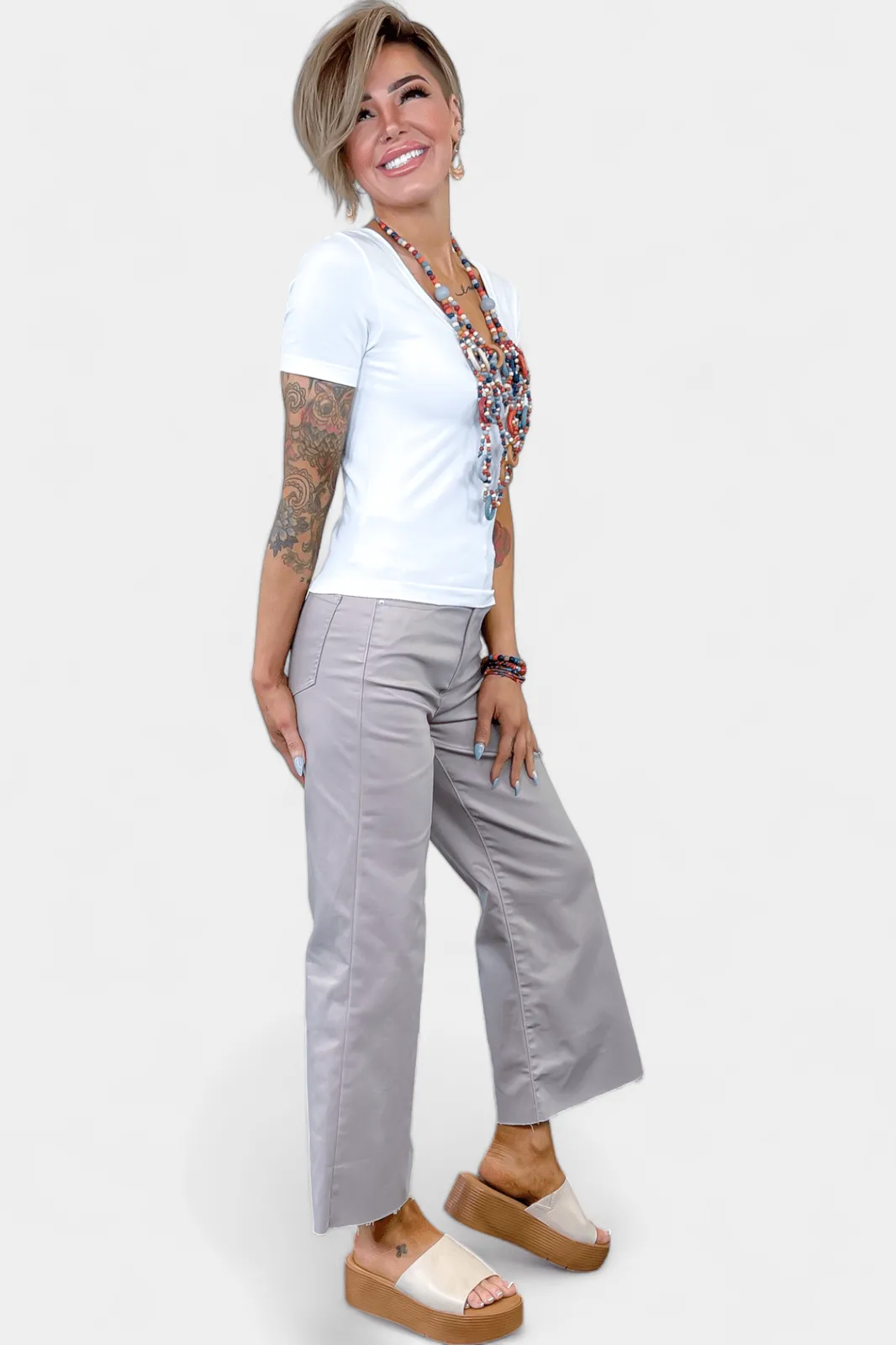 Mocha Flare Cropped Denim Pant sold by ZZs product image thumbnail 5