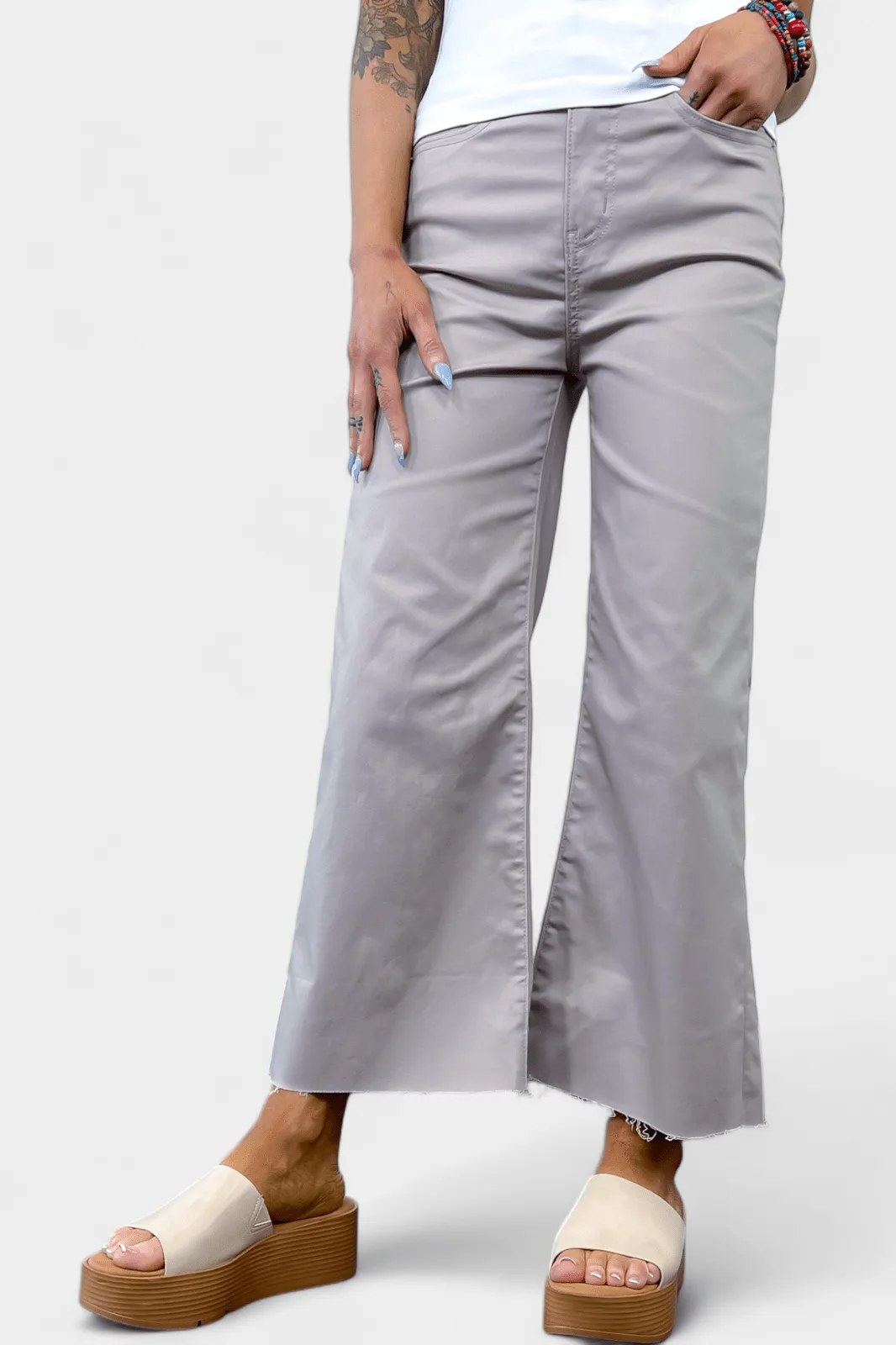 Mocha Flare Cropped Denim Pant sold by ZZs