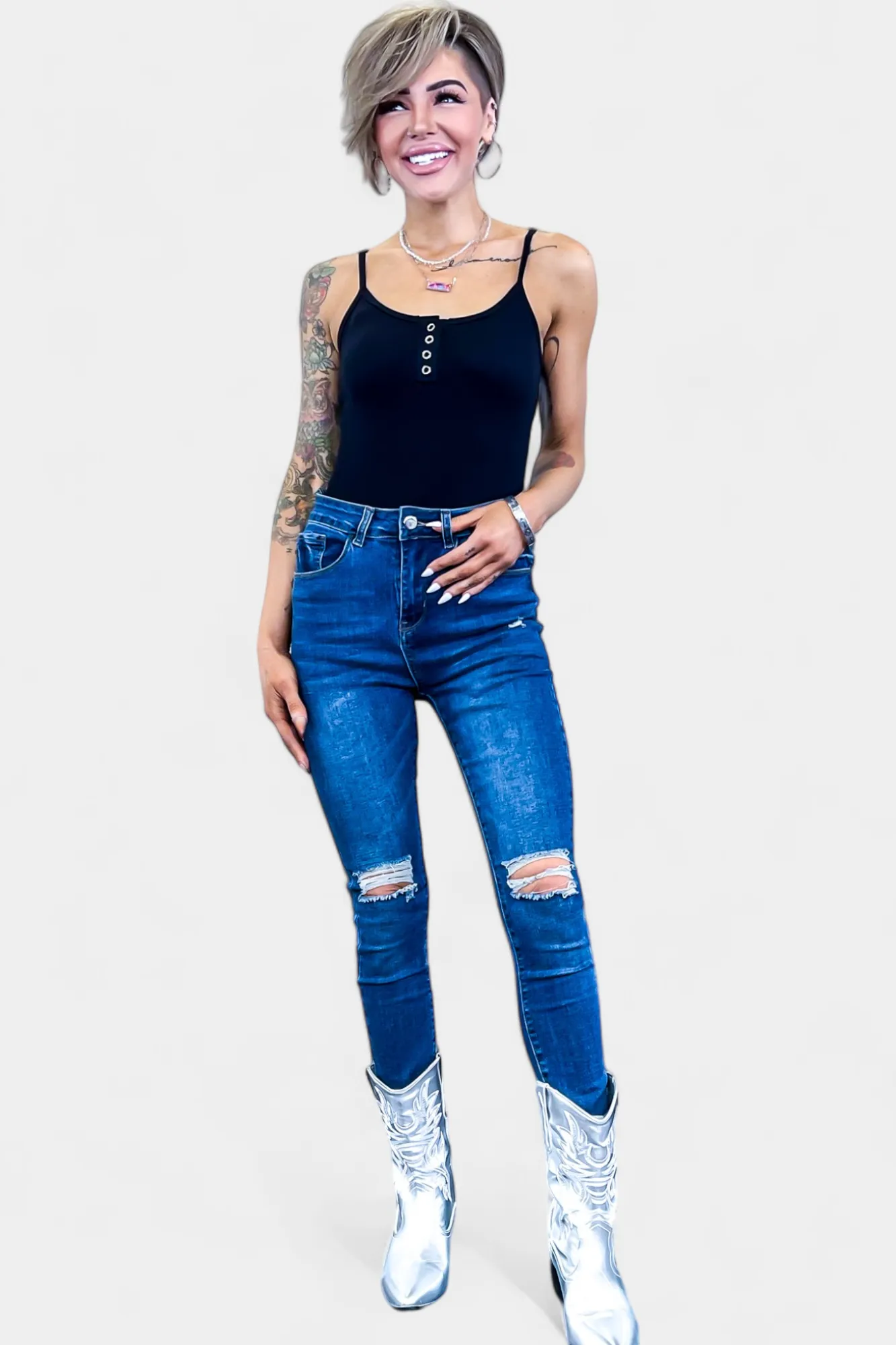 Black Snap Bodysuit sold by ZZs product image thumbnail 3