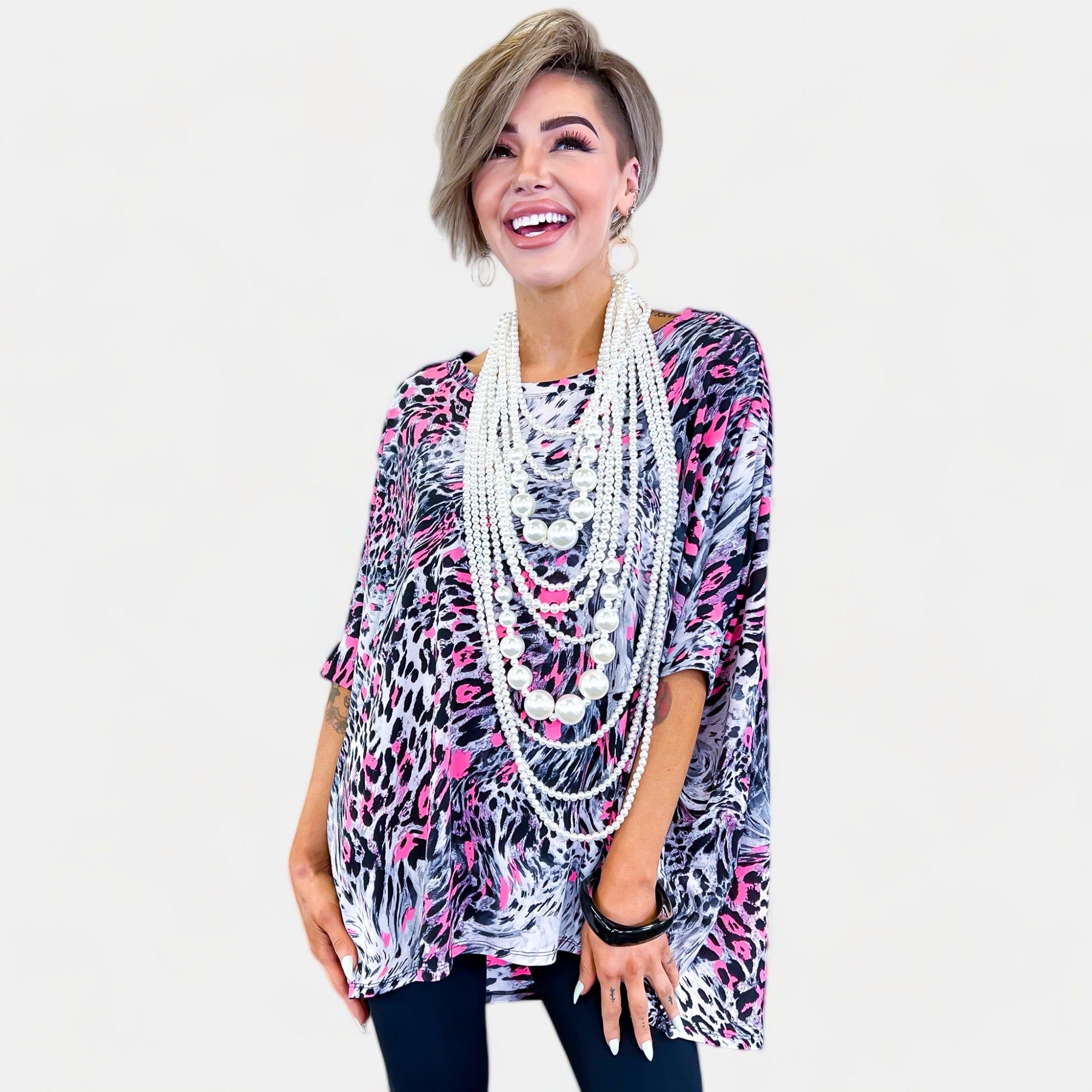 Grey Pink Animal Essential Top sold by ZZs