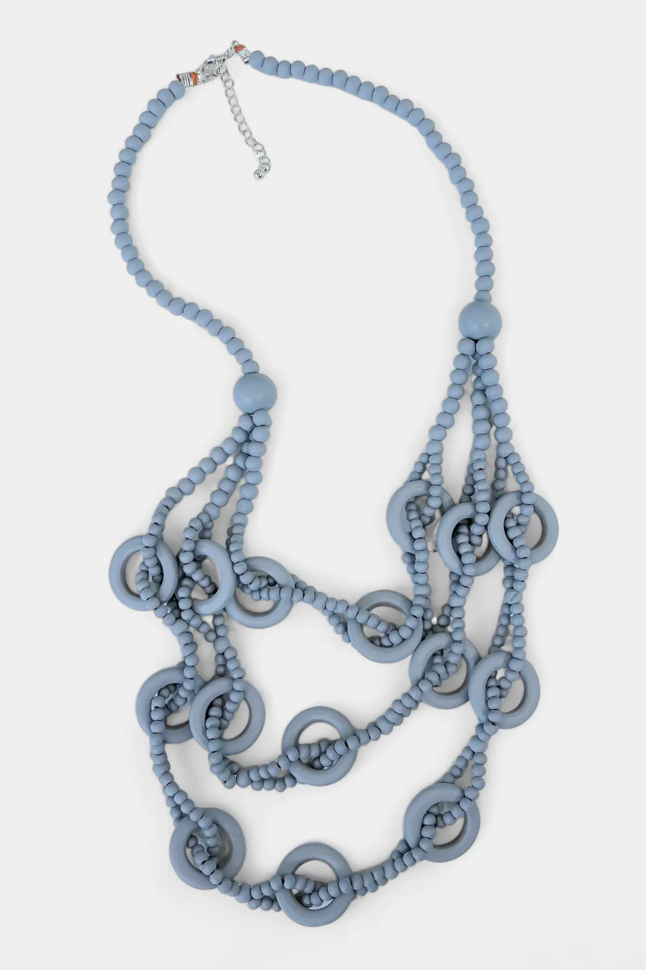 Grey Bead Wooden Layered Long Necklace sold by ZZs product image thumbnail 3