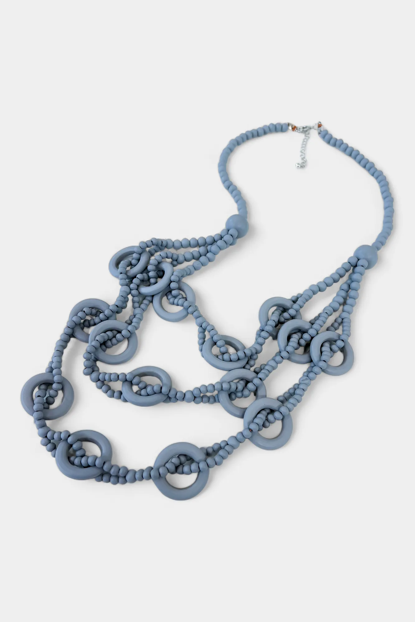 Grey Bead Wooden Layered Long Necklace sold by ZZs product image thumbnail 5