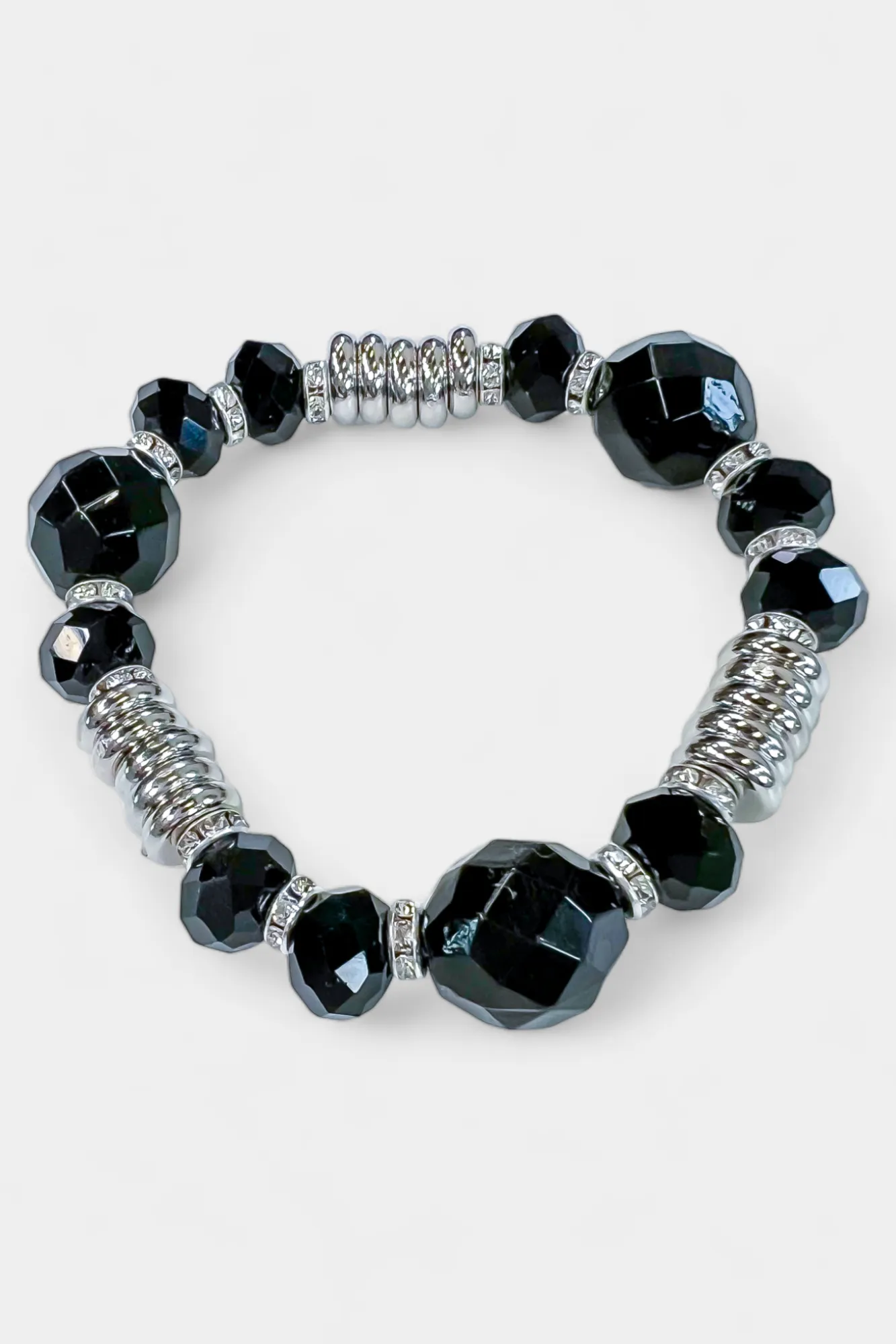 Black Stone Stretch Bracelet sold by ZZs product image thumbnail 2