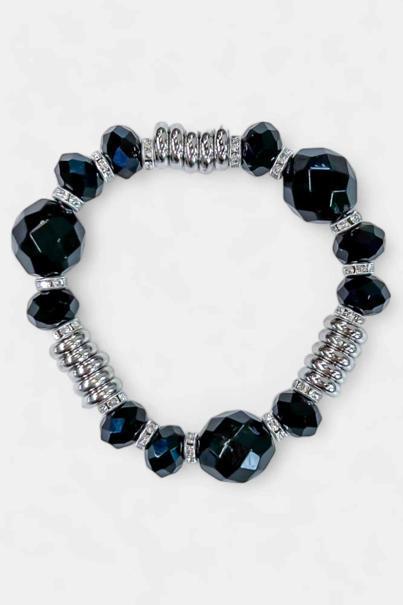 Black Stone Stretch Bracelet sold by ZZs