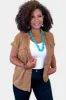 Camel Linen Button Down Top sold by ZZs