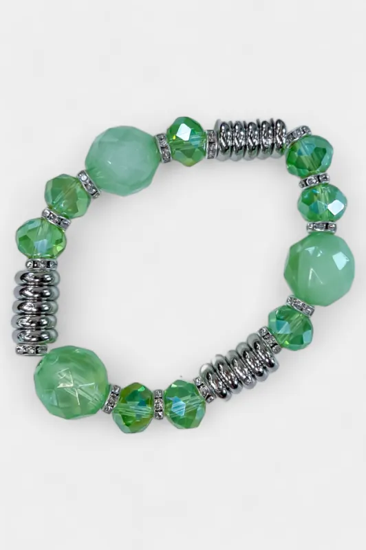 Green Stone Stretch Bracelet sold by ZZs