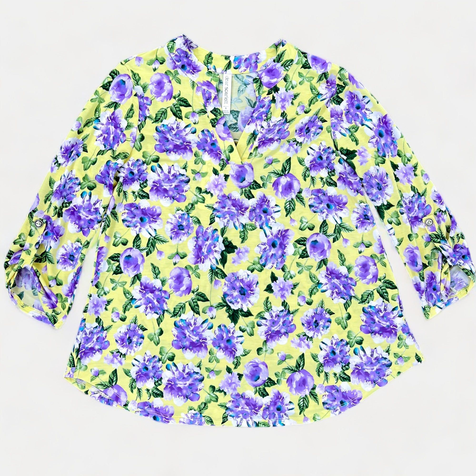 Yellow Multi Floral Lizzy Top sold by ZZs