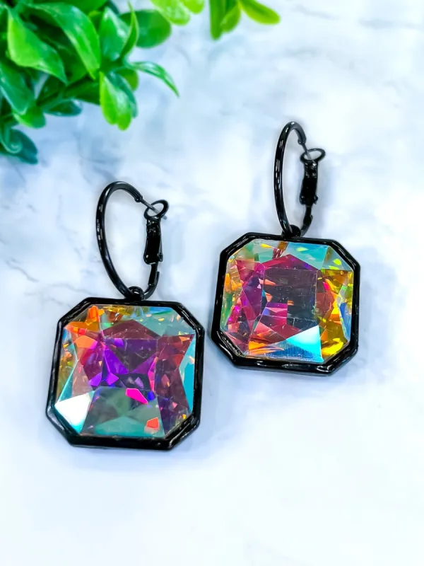 Octagon Earrings | Black sold by ZZs