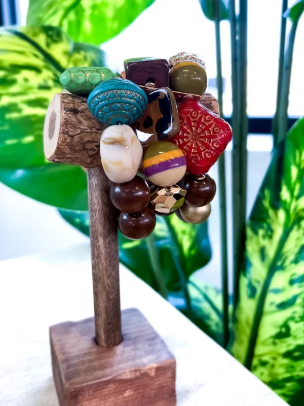 Resin Bead Stretch Bracelets sold by ZZs