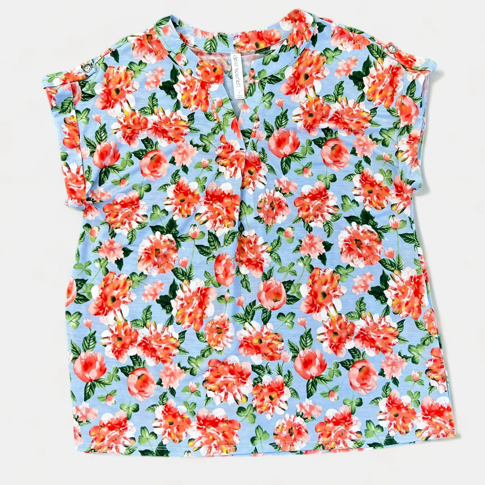 Blue Multi Floral Lizzy Short Sleeve Top sold by ZZs product image thumbnail 2
