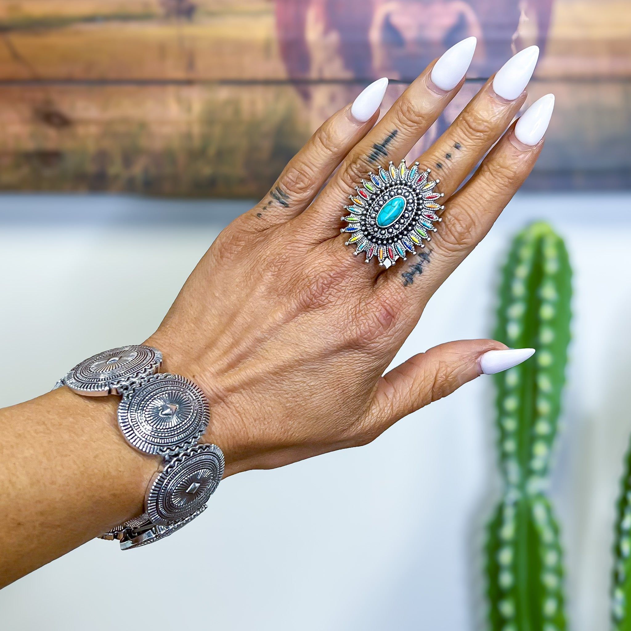 Multi Western Concho Cuff Ring sold by ZZs product image thumbnail 2