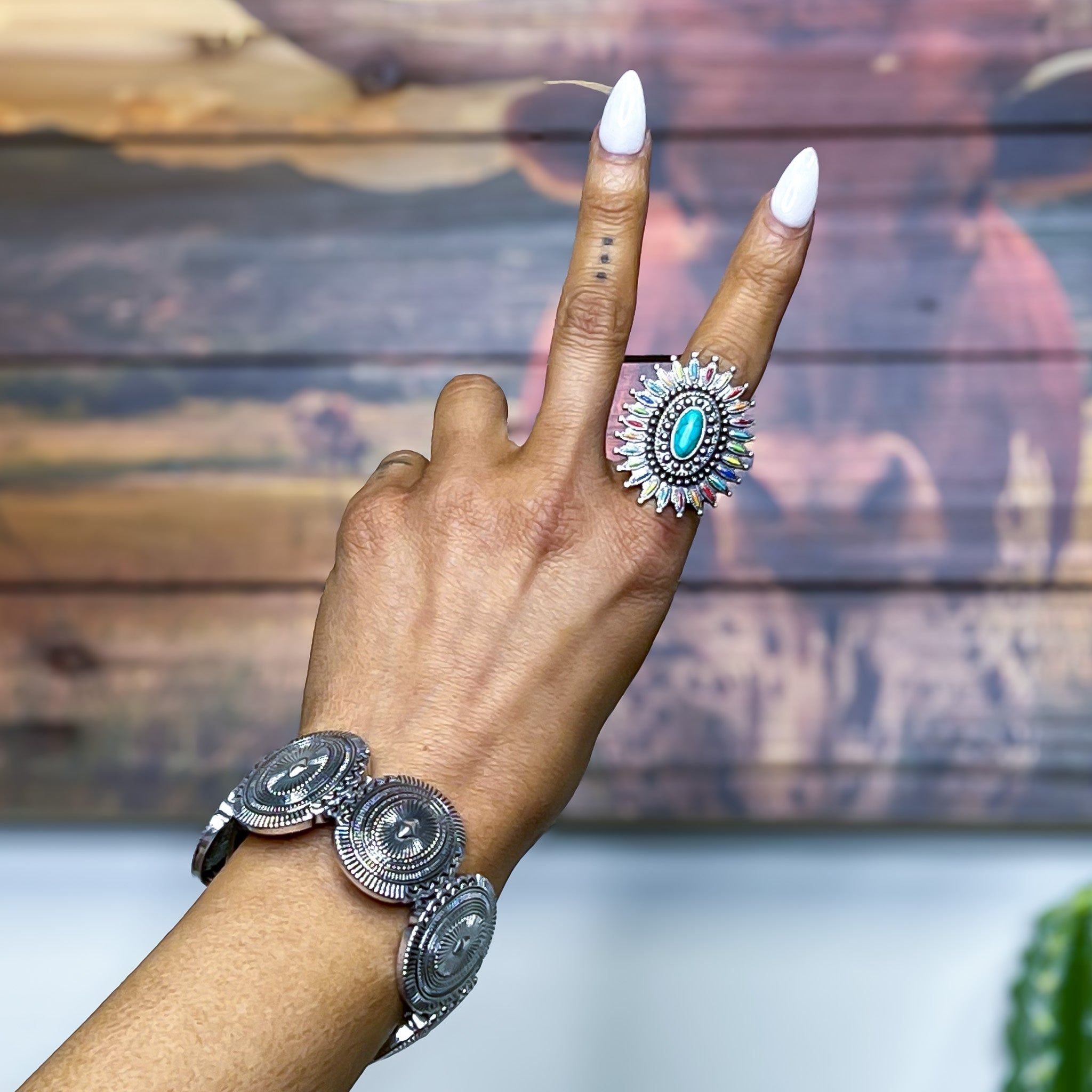 Multi Western Concho Cuff Ring sold by ZZs product image thumbnail 4