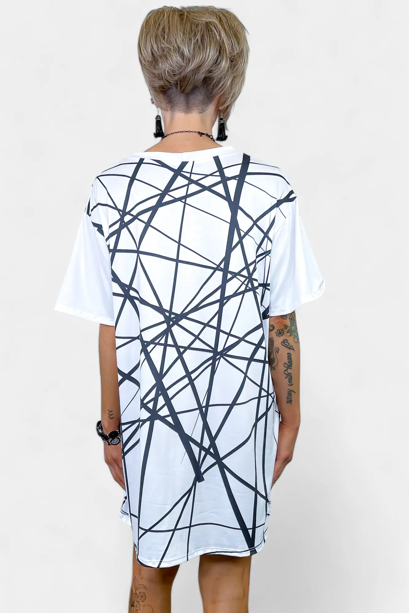 White Abstract Jersey Dress sold by ZZs product image thumbnail 4