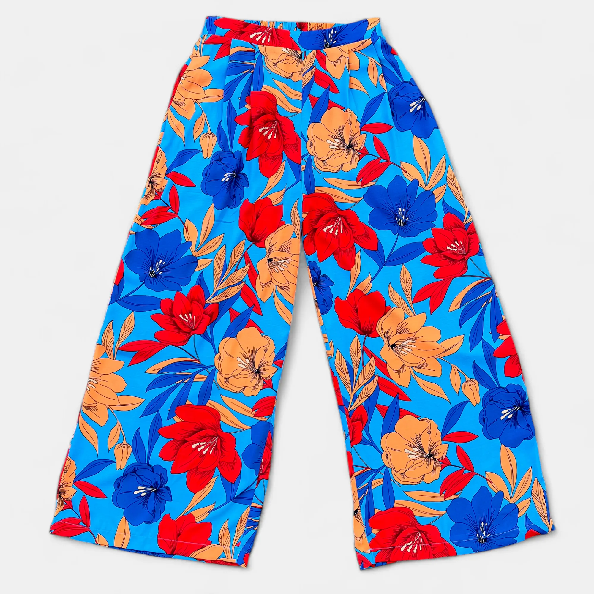 Blue Floral Wide Leg Pants sold by ZZs product image thumbnail 2