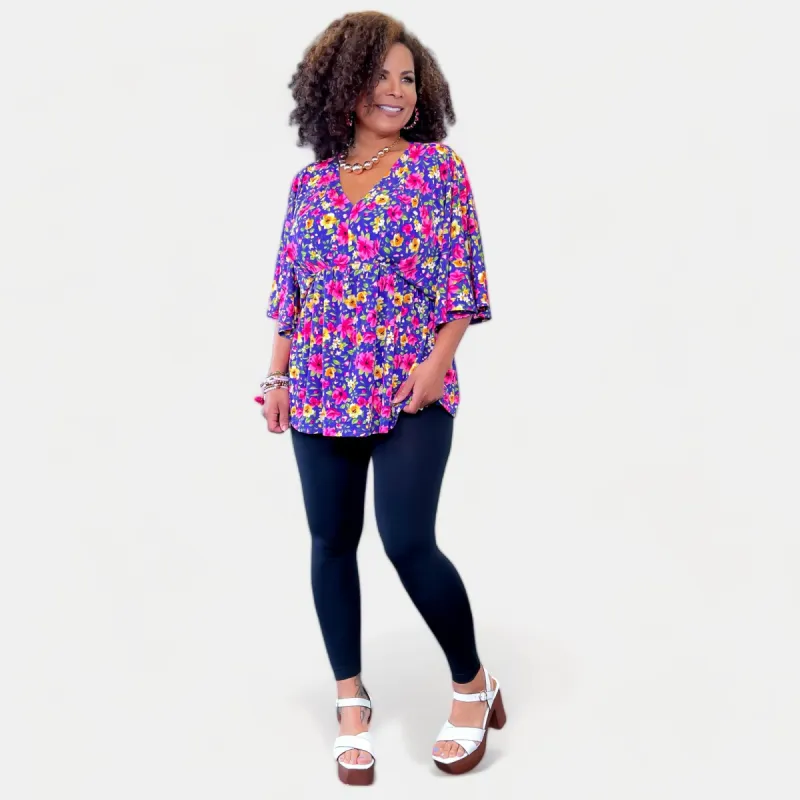 Purple Floral Dreamer Dolman Top sold by ZZs