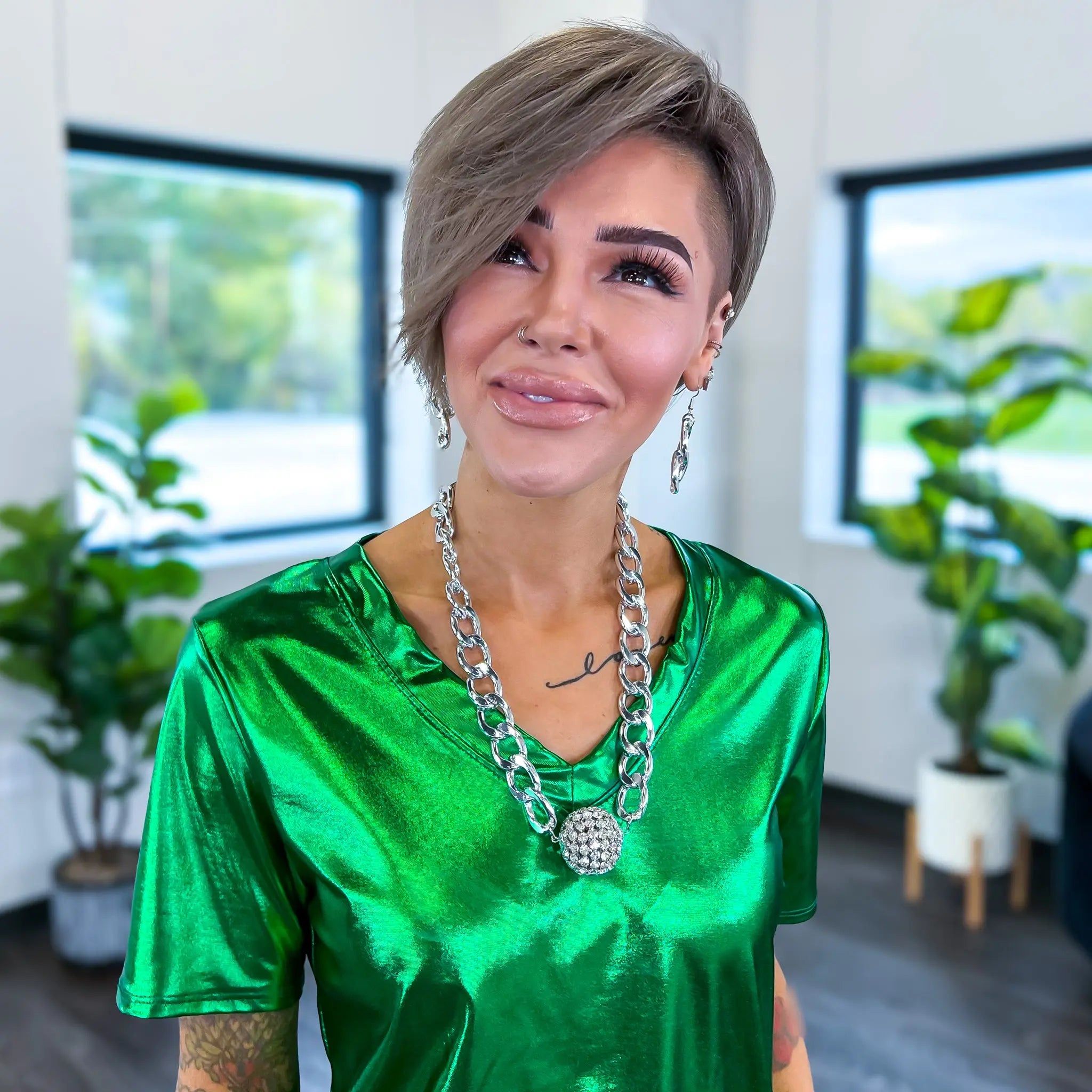 Rhinestone Chunky Necklace | Silver sold by ZZs product image thumbnail 2