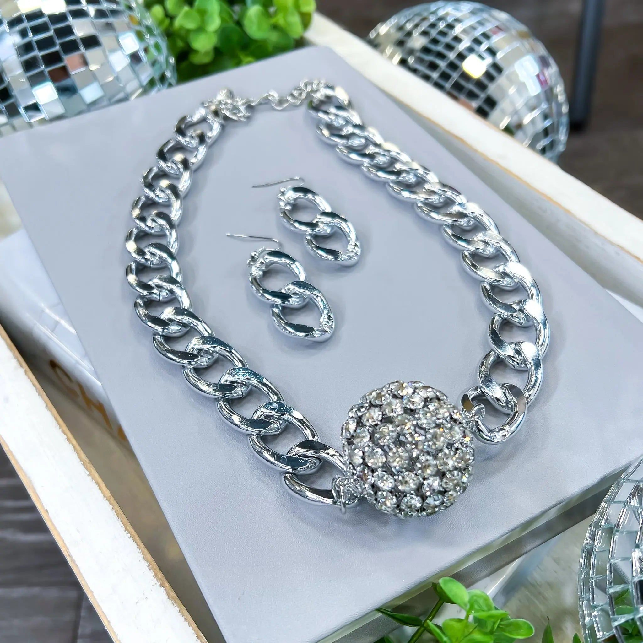 Rhinestone Chunky Necklace | Silver sold by ZZs product image thumbnail 4