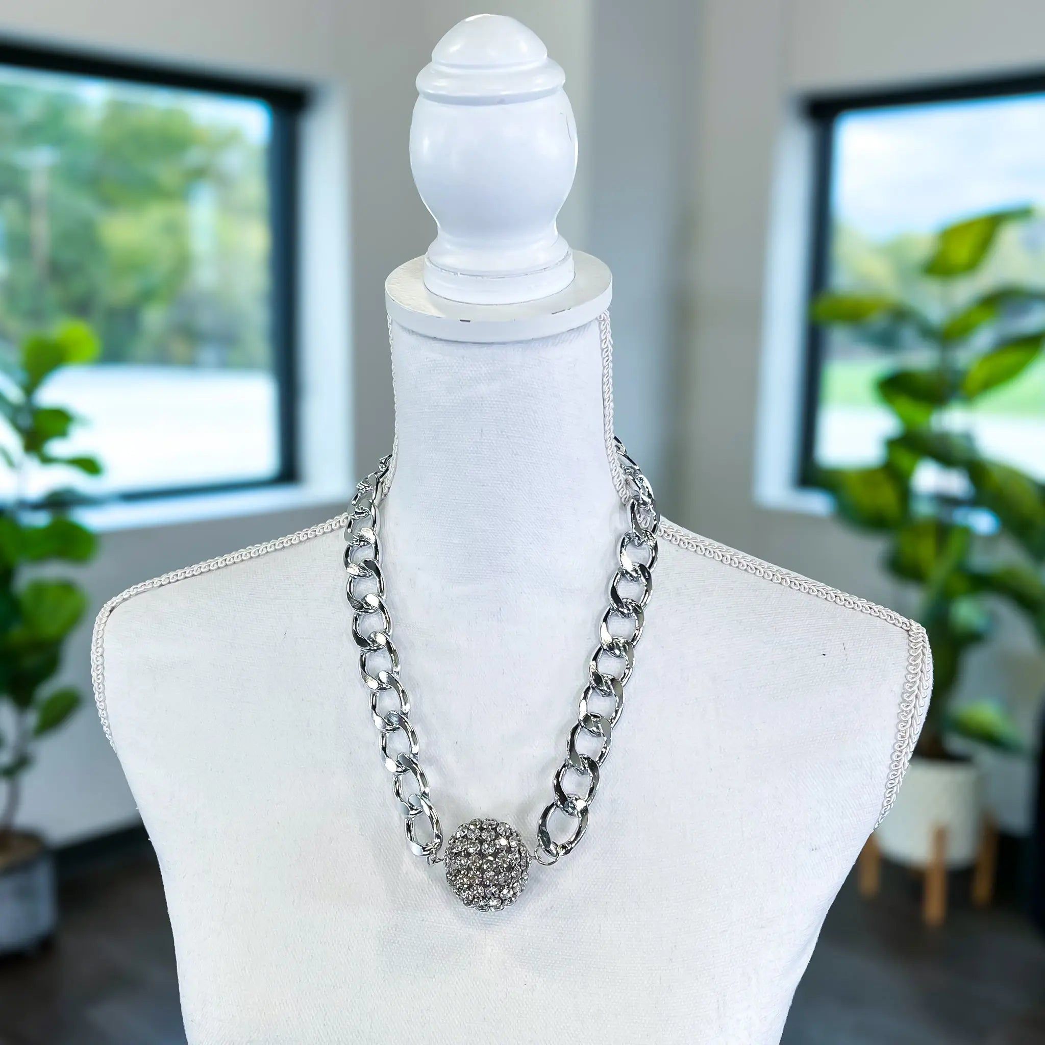 Rhinestone Chunky Necklace | Silver sold by ZZs product image thumbnail 6