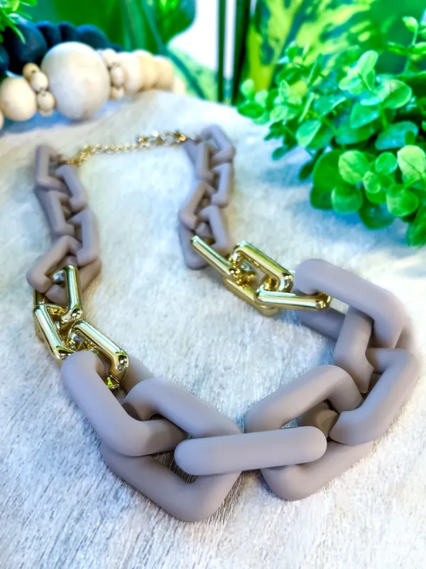 Rectangle Link Necklace | Brown sold by ZZs