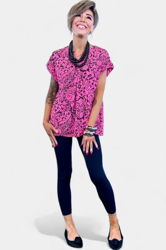 Pink Paisley Lizzy Short Sleeve Top [NO RETURNS] sold by ZZs