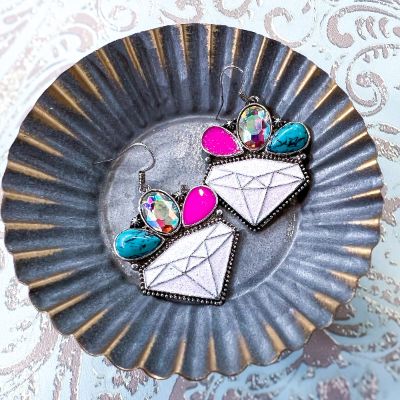 Multi Diamond Western Earrings sold by ZZs