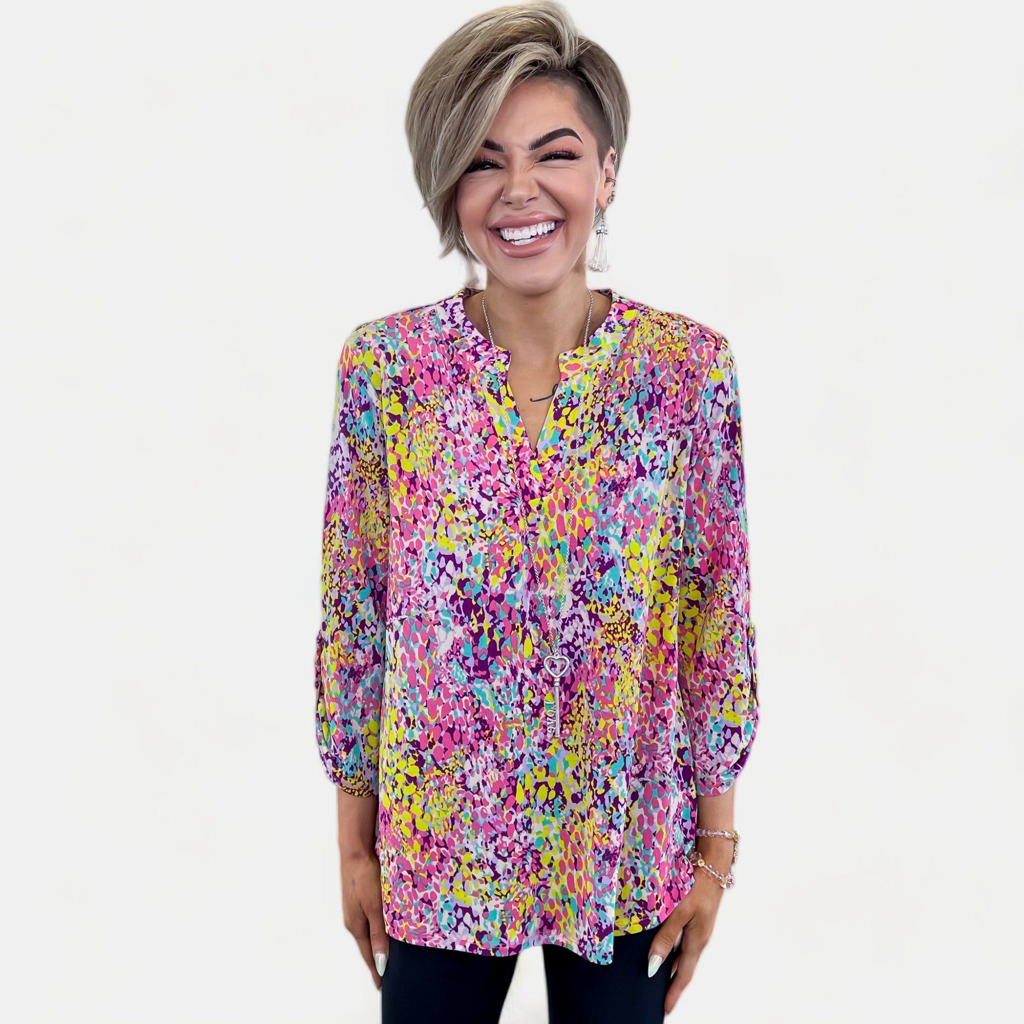 Magenta Multi Lizzy Top sold by ZZs