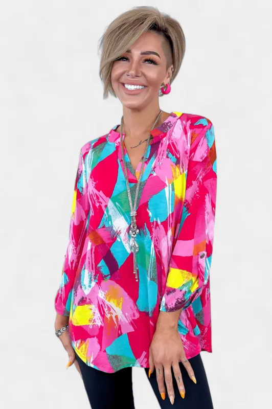 Multi Paint Brush Lizzy Top sold by ZZs