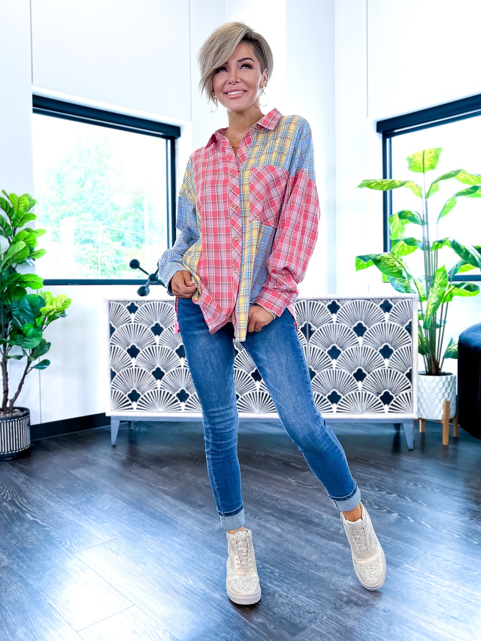 Plaid Button Down Top sold by ZZs product image thumbnail 2