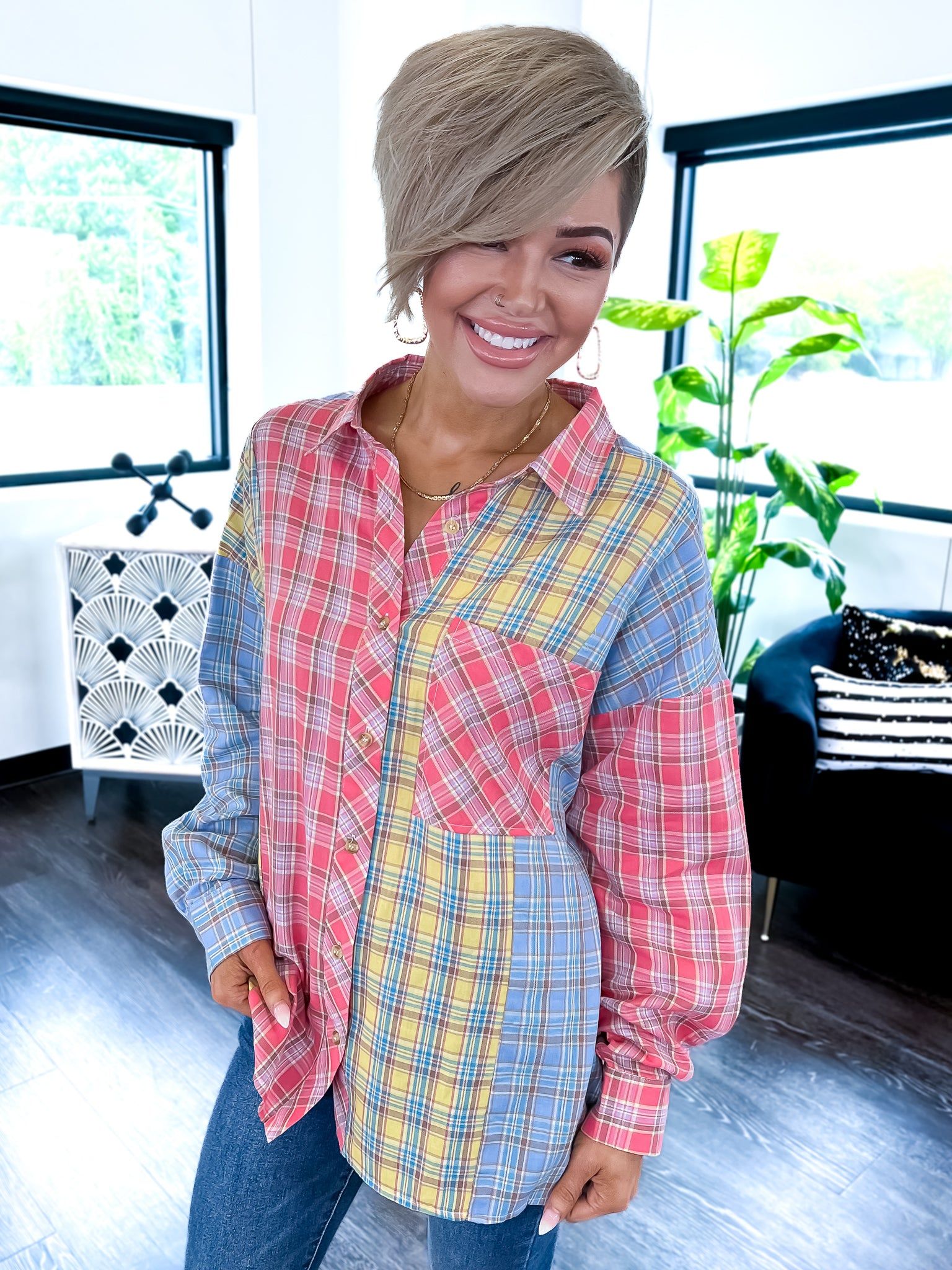Plaid Button Down Top sold by ZZs product image thumbnail 11